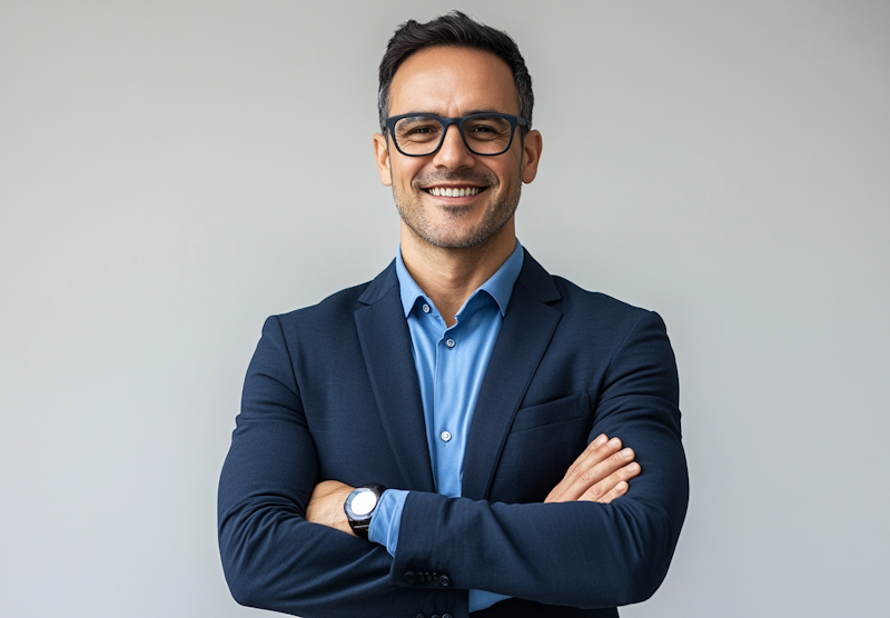 Consultor financiero profesional analizando datos